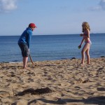 Beach Cricket on Porthbeor